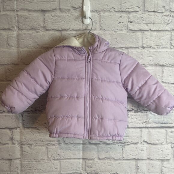 London Fog Little Girls Lavender Hooded Winter Play Cozy Puffer Coat 24M - Picture 7 of 7